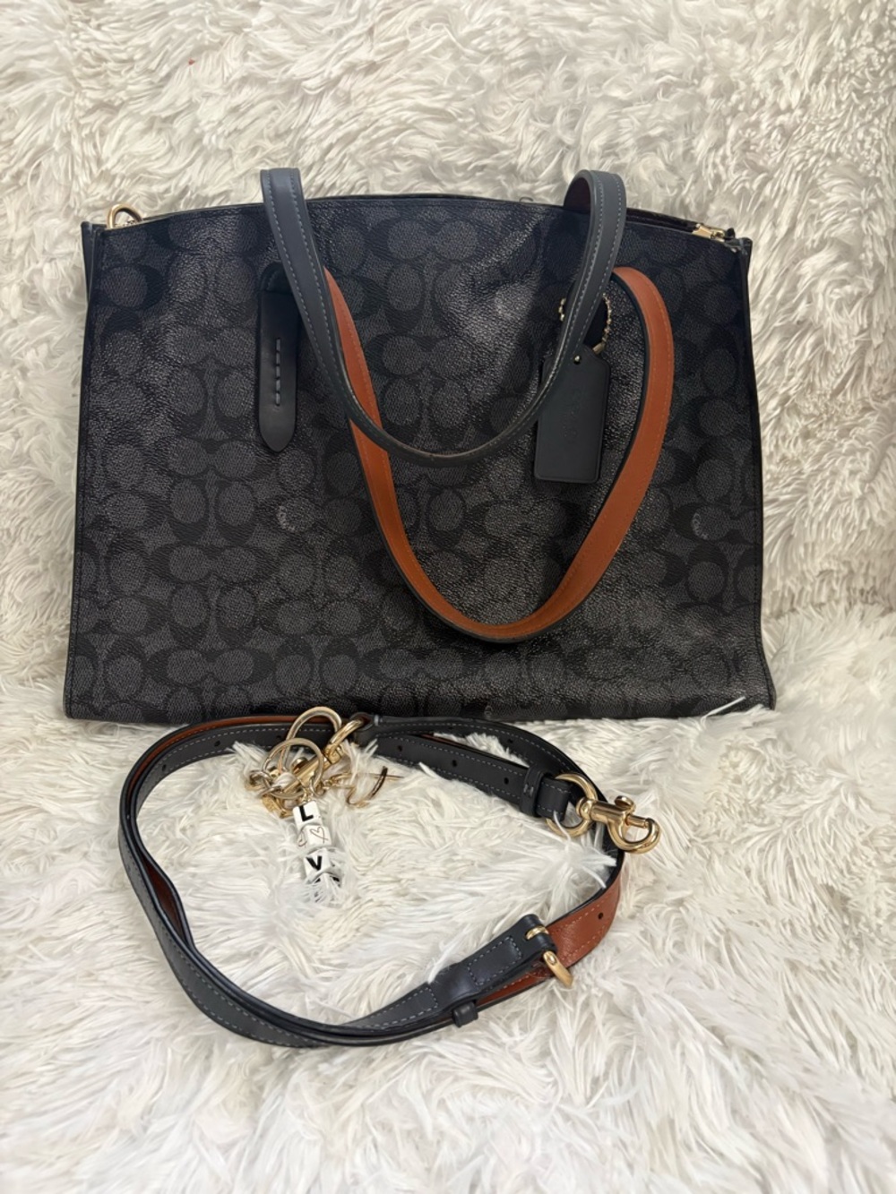 Coach Charlie signature bag, medium size 31210 midnight blue